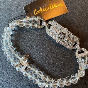 Cookie Lee Crystal and Silver Bracelet